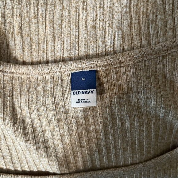 Old Navy Fit & Flare Rib-Knit Sweater Dress Size Medium Oatmeal Heather 759155 - Picture 4 of 8